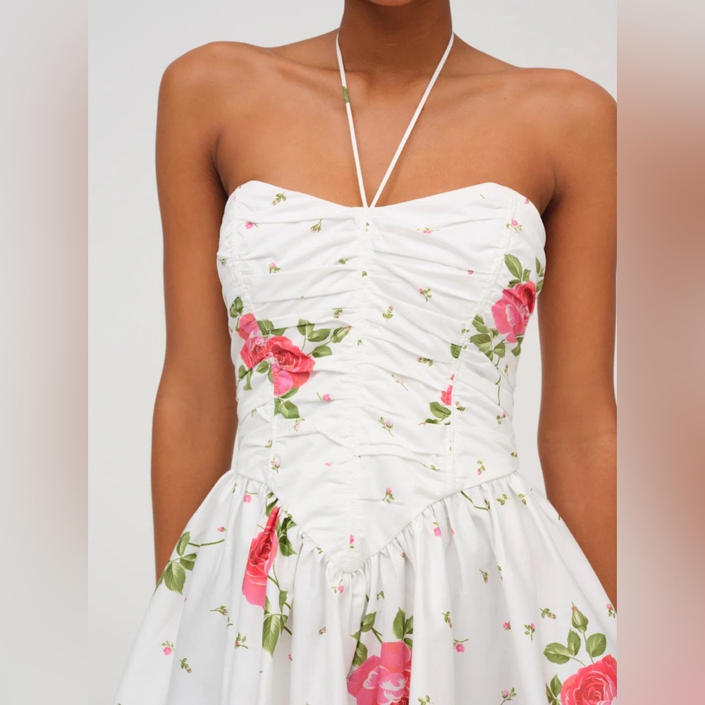 For Love & Lemons Rosebud corset mini dress in white Size XS NWT - Picture 3 of 6